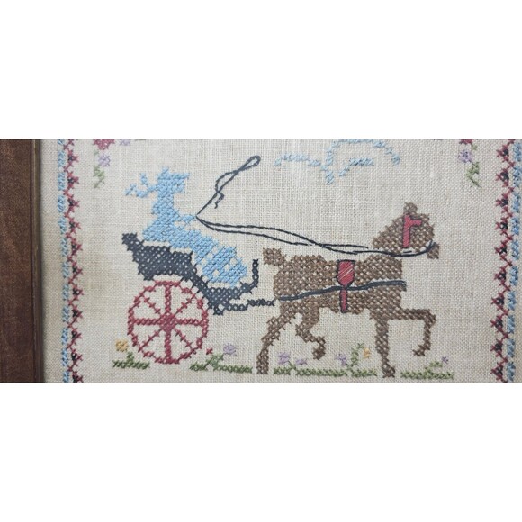 Antique Handmade 40's Amish Folk Art Needle Point Sampler Friends Phrase Unique - Picture 3 of 12
